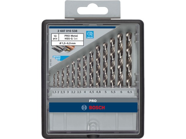 13-delni set svedrov HSS-G DIN 338 PRO Metal za kovino Bosch, 2607010538